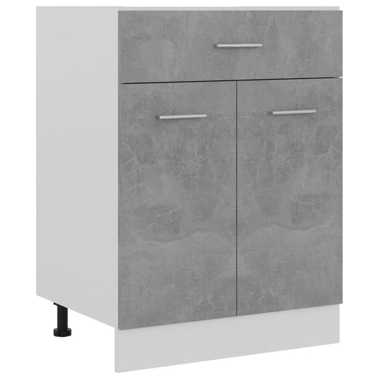 801232 vidaXL Drawer Bottom Cabinet Concrete Grey 60x46x81,5 cm Engineered Wood