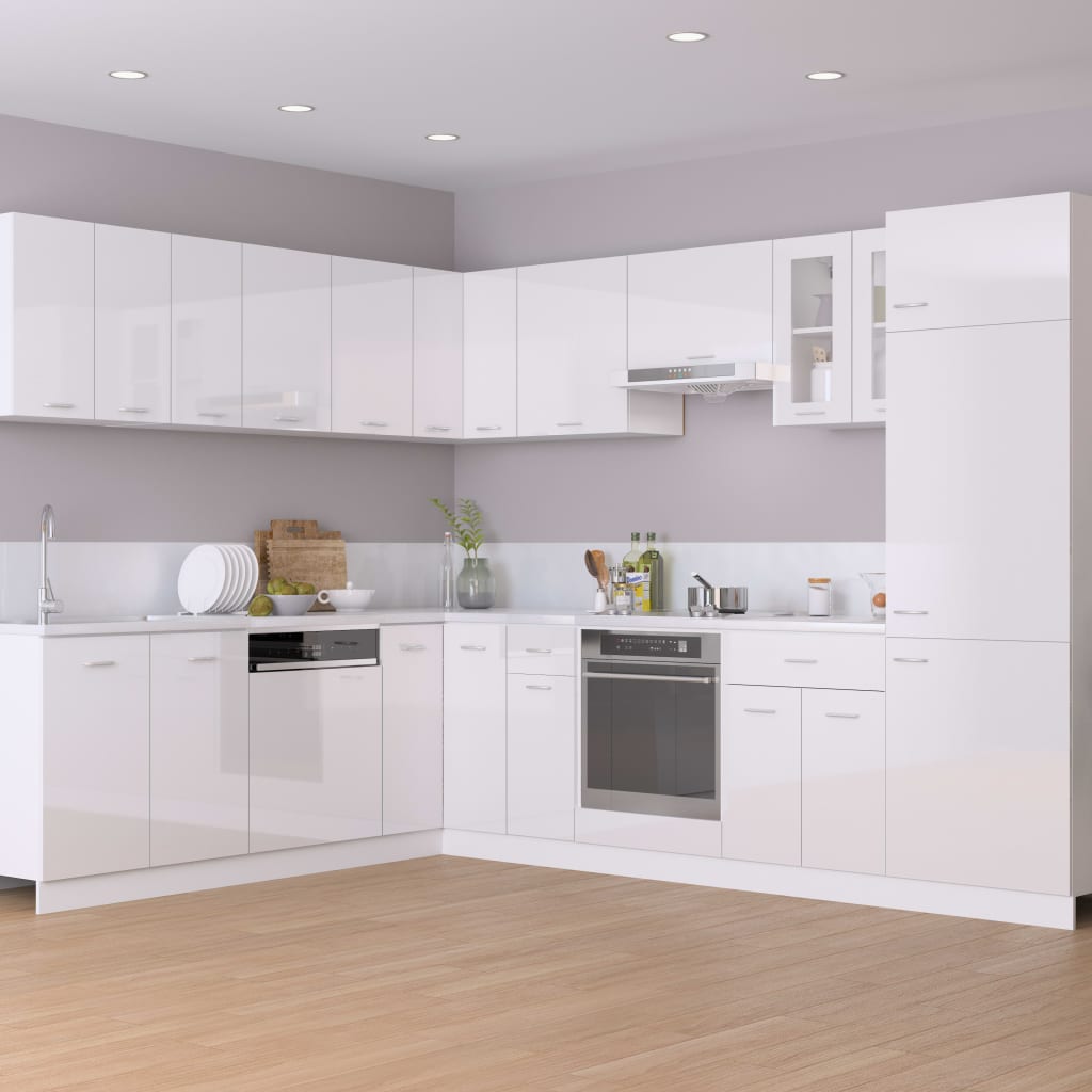 vidaXL Hanging Cabinet Lyon High Gloss White 50x31x60 cm Engineered Wood