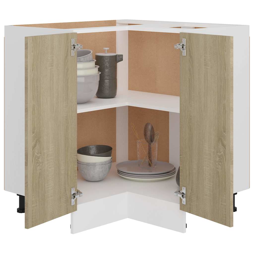vidaXL Corner Bottom Cabinet "Lyon" Sonoma Oak 75.5x75.5x81.5 cm