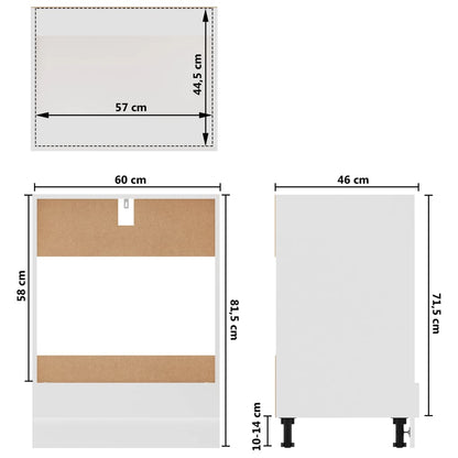 802497 vidaXL Oven Cabinet "Lyon" White 60x46x81,5 cm Engineered Wood