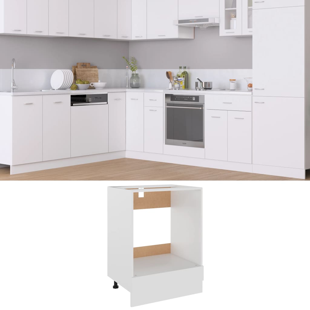 802497 vidaXL Oven Cabinet "Lyon" White 60x46x81,5 cm Engineered Wood