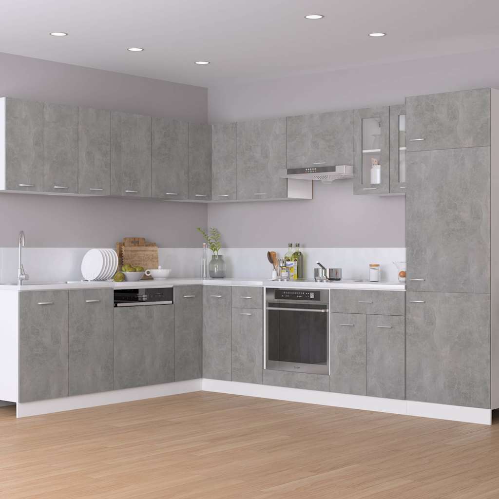 802501 vidaXL Oven Cabinet "Lyon" Concrete Grey 60x46x81,5 cm Engineered Wood
