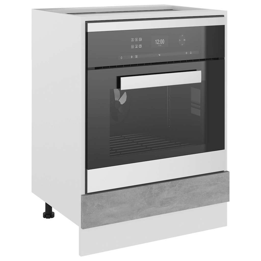 802501 vidaXL Oven Cabinet "Lyon" Concrete Grey 60x46x81,5 cm Engineered Wood