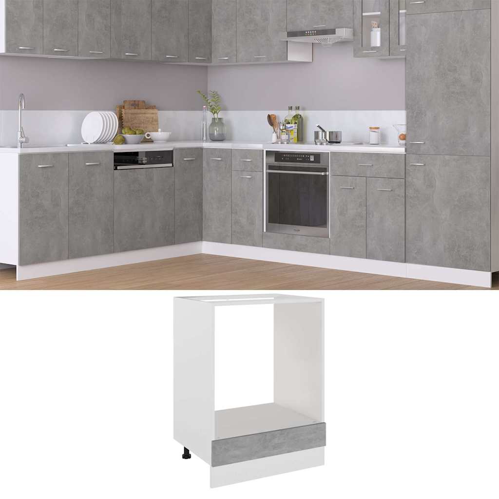 vidaXL Oven Cabinet Lyon Concrete Grey 60x46x81.5 cm Engineered Wood