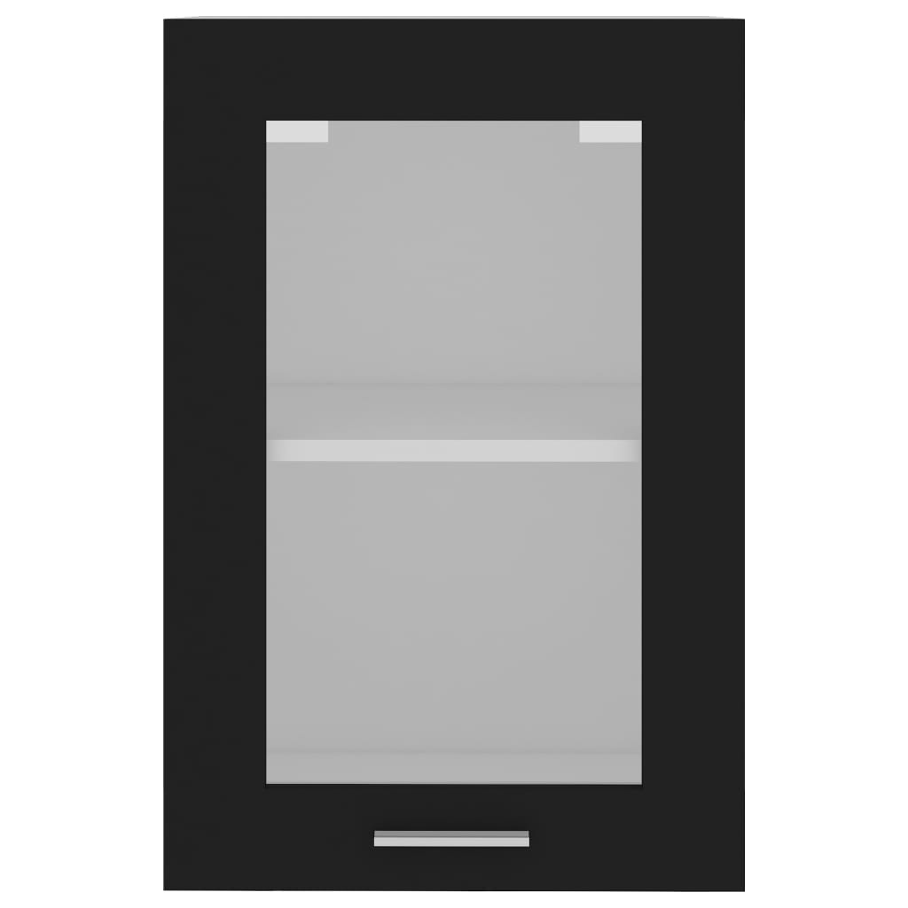 vidaXL Hanging Glass Cabinet Lyon Black 40x31x60 cm Engineered Wood
