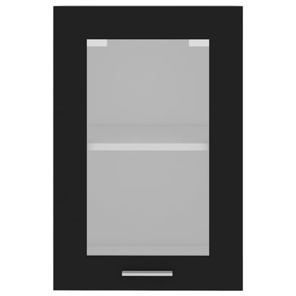 vidaXL Hanging Glass Cabinet Lyon Black 40x31x60 cm Engineered Wood