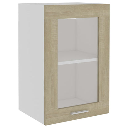 vidaXL Hanging Glass Cabinet | Sonoma oak | Engineered wood, glass | 40x31x60 cm