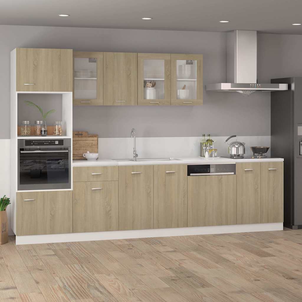 vidaXL Hanging Glass Cabinet "Lyon" Sonoma Oak 40x31x60 cm