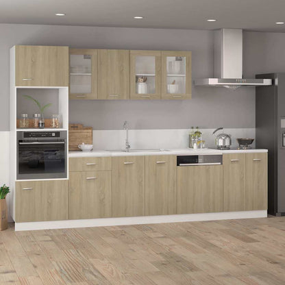 vidaXL Hanging Glass Cabinet "Lyon" Sonoma Oak 40x31x60 cm