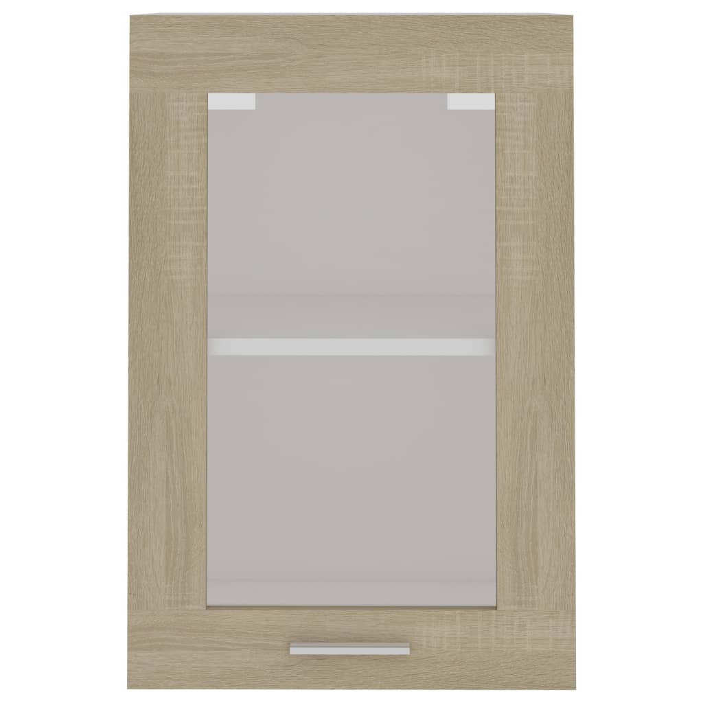vidaXL Hanging Glass Cabinet | Sonoma oak | Engineered wood, glass | 40x31x60 cm