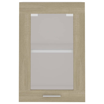 vidaXL Hanging Glass Cabinet | Sonoma oak | Engineered wood, glass | 40x31x60 cm