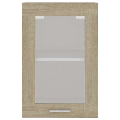 vidaXL Hanging Glass Cabinet "Lyon" Sonoma Oak 40x31x60 cm