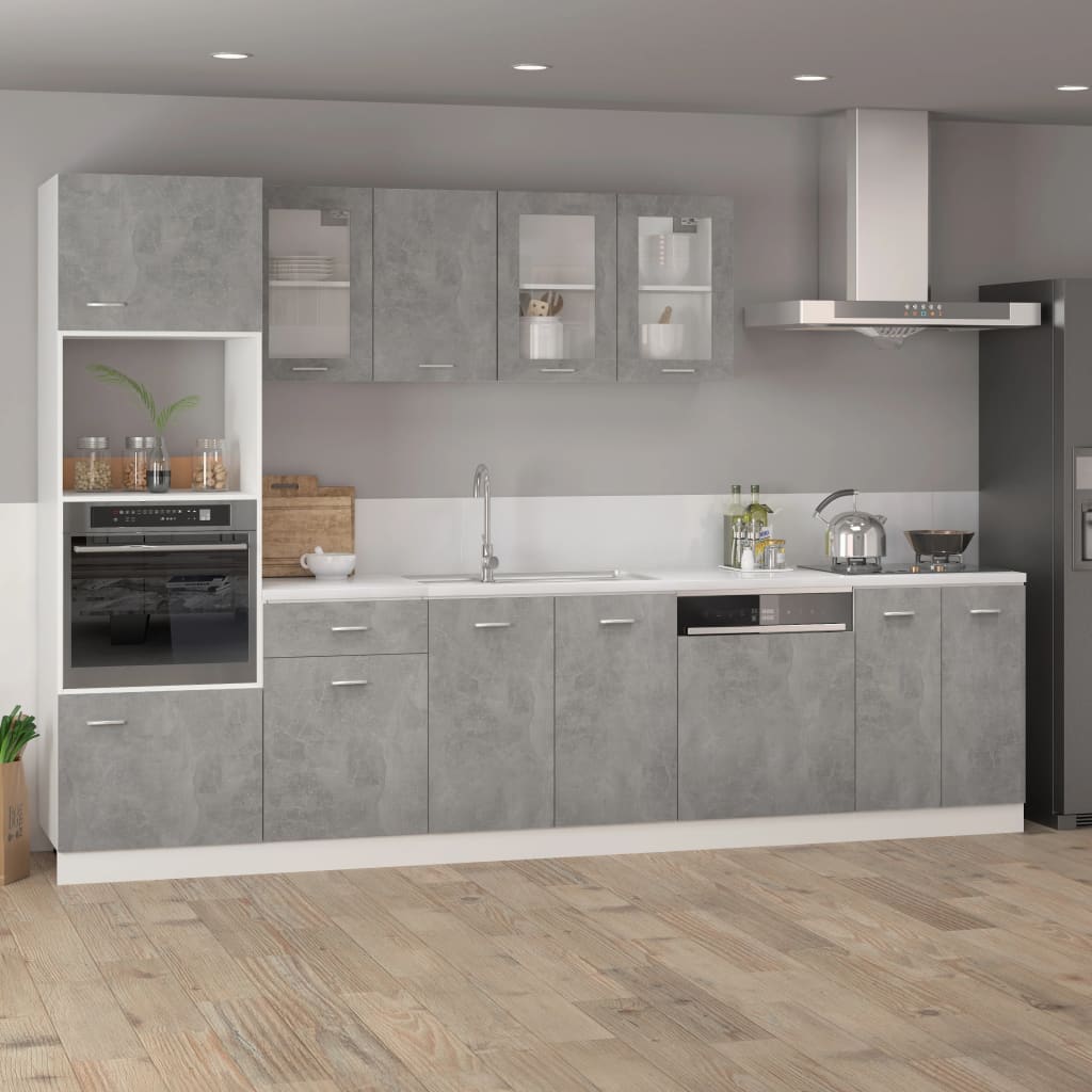 vidaXL Hanging Glass Cabinet Lyon Concrete Grey 40x31x60 cm Engineered Wood