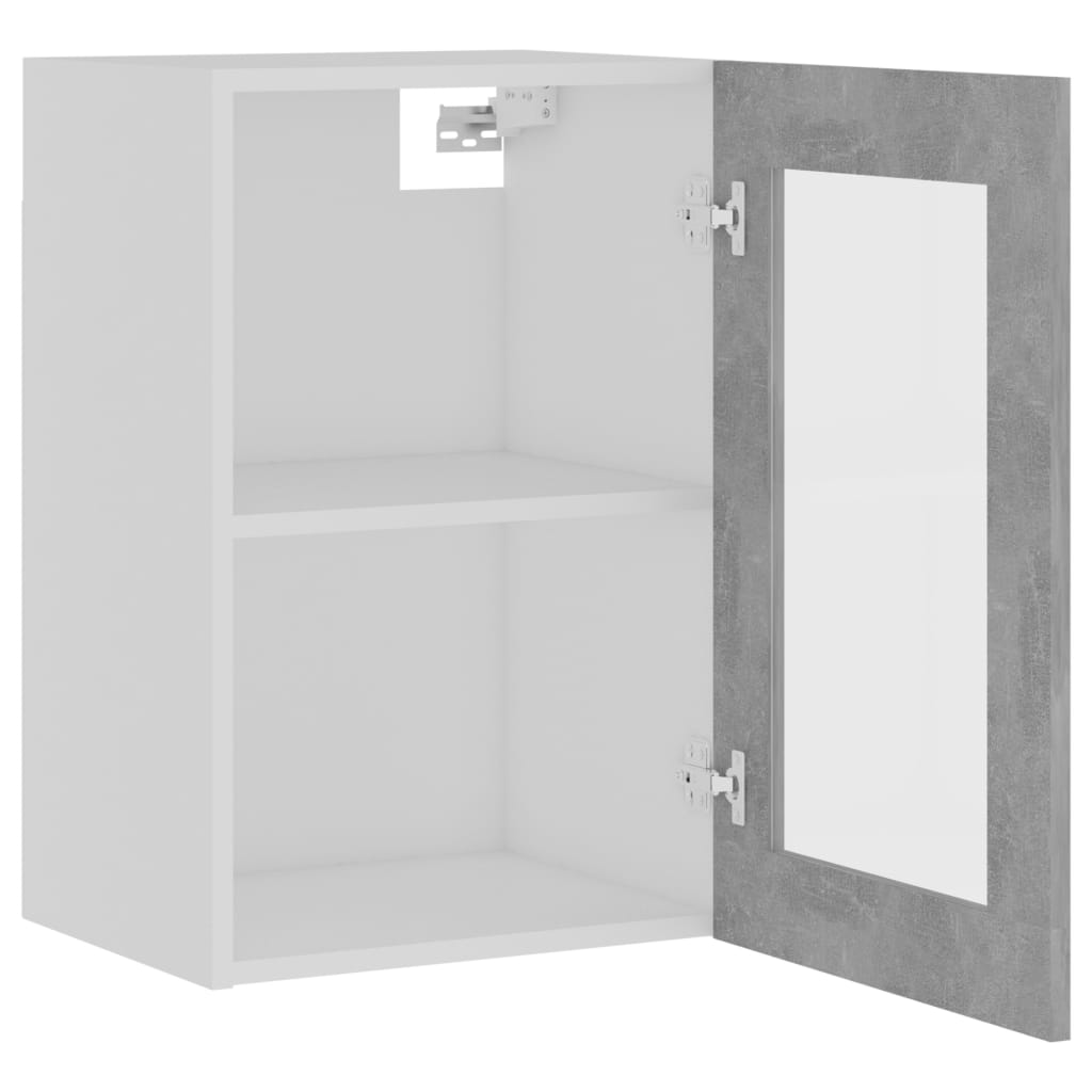 vidaXL Hanging Glass Cabinet Lyon Concrete Grey 40x31x60 cm Engineered Wood