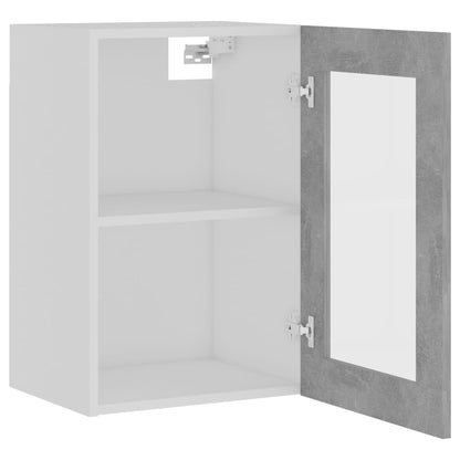 vidaXL Hanging Glass Cabinet Lyon Concrete Grey 40x31x60 cm Engineered Wood