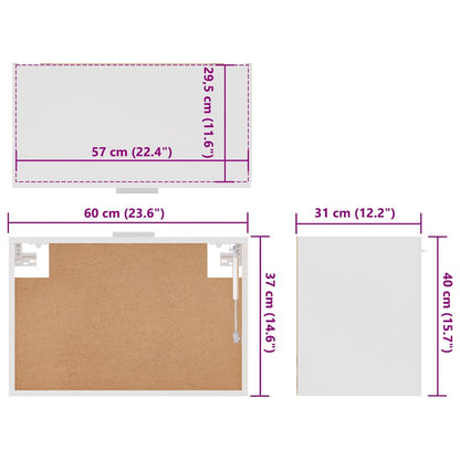 vidaXL Hanging Cabinet Lyon White 60x31x40 cm Engineered Wood