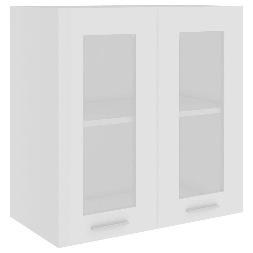 vidaXL Hanging Glass Cabinet | White | Engineered Wood, Glass | Compact