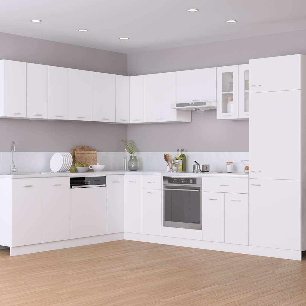 vidaXL Hanging Glass Cabinet | White | Engineered Wood, Glass | Compact