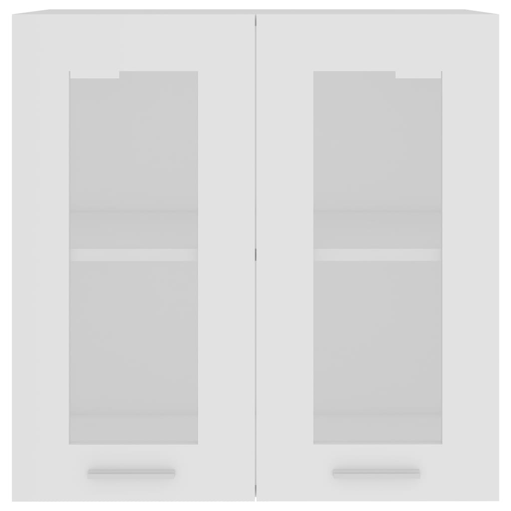 vidaXL Hanging Glass Cabinet | White | Engineered Wood, Glass | Compact