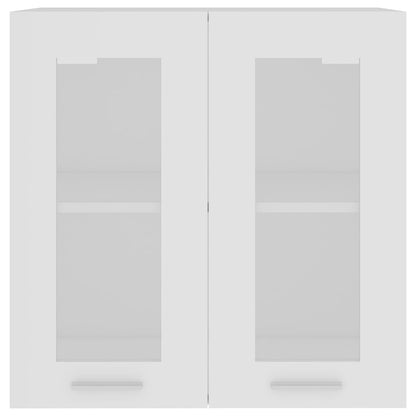 vidaXL Hanging Glass Cabinet | White | Engineered Wood, Glass | Compact