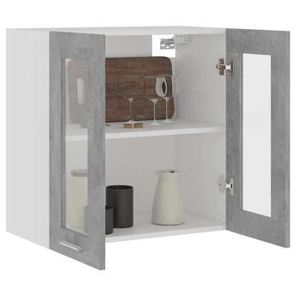 vidaXL Hanging Glass Cabinet Lyon Concrete Grey  60x31x60 cm Engineered Wood