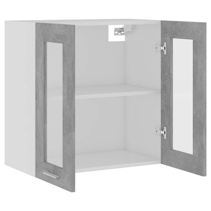 vidaXL Hanging Glass Cabinet Lyon Concrete Grey  60x31x60 cm Engineered Wood