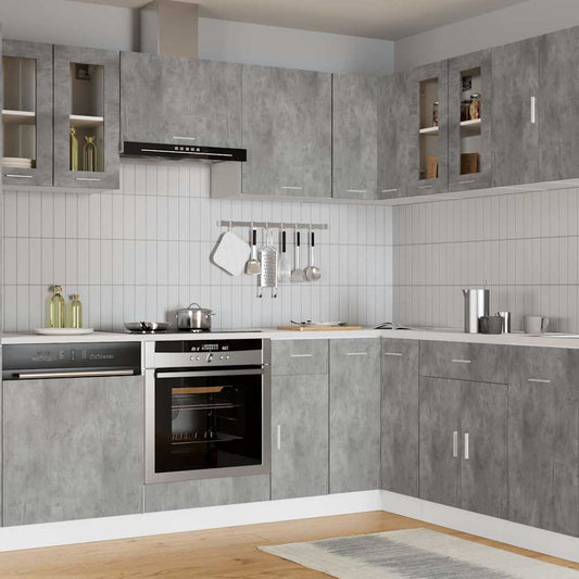 vidaXL Hanging Glass Cabinet "Lyon" Concrete Grey 60x31x60 cm Engineered Wood