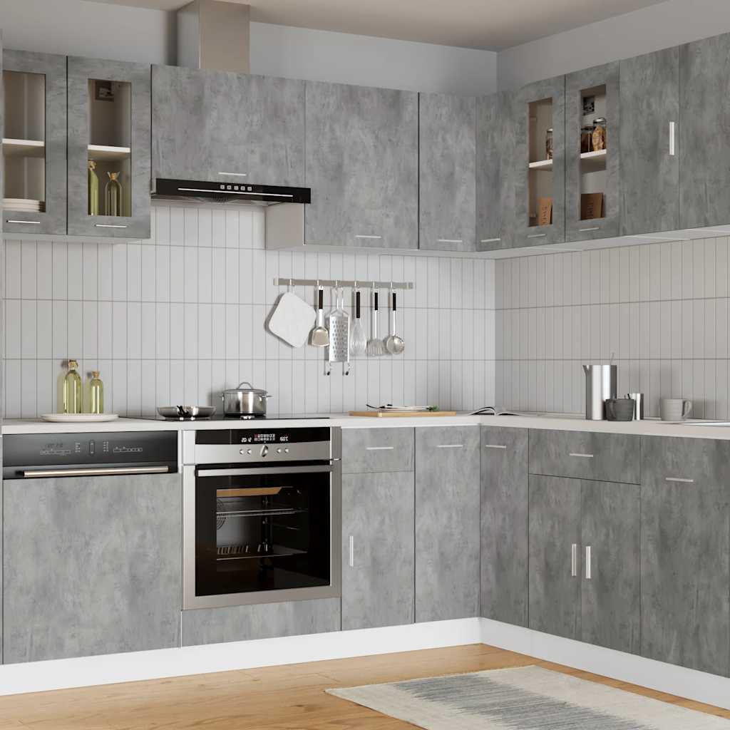 vidaXL Hanging Glass Cabinet Lyon Concrete Grey  60x31x60 cm Engineered Wood