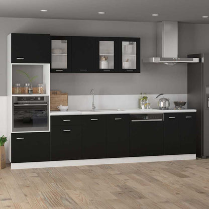 802530 vidaXL Hanging Glass Cabinet "Lyon" Black 80x31x60 cm Engineered Wood