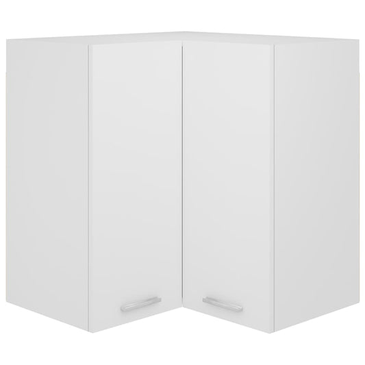 802537 vidaXL Hanging Corner Cabinet "Lyon" White 57x57x60 cm Engineered Wood