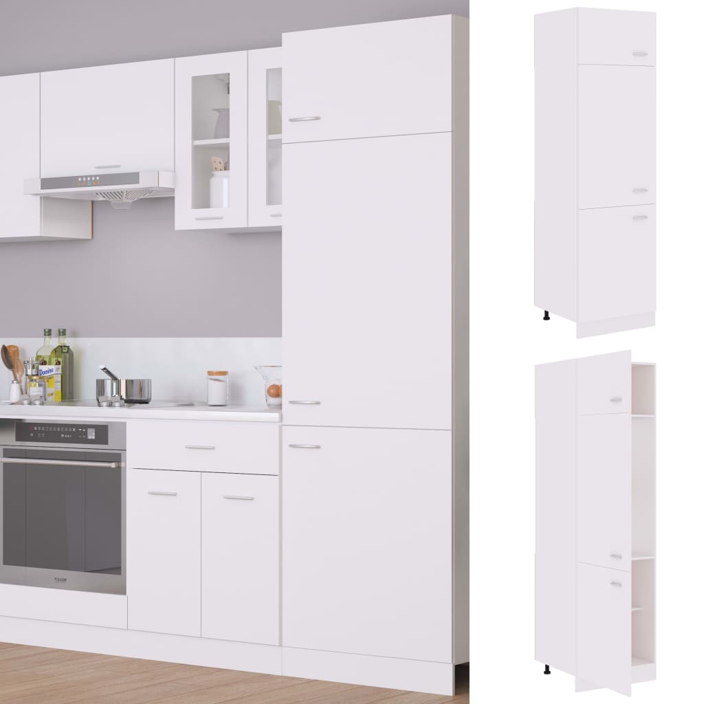vidaXL Refrigerator Cabinet Lyon White 60x57x207 cm Engineered Wood