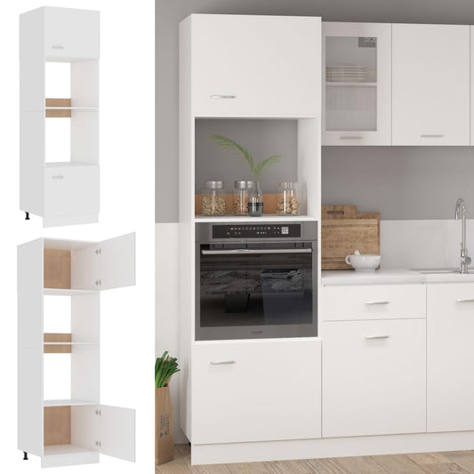 802546 vidaXL Microwave Cabinet "Lyon" White 60x57x207 cm Engineered Wood