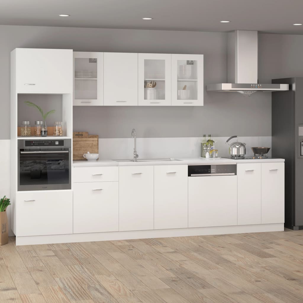 802546 vidaXL Microwave Cabinet "Lyon" White 60x57x207 cm Engineered Wood
