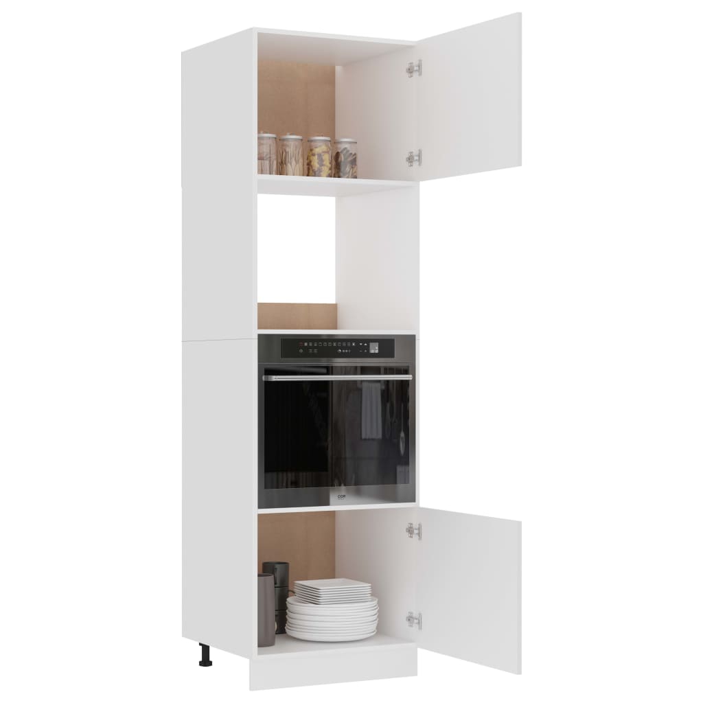 802546 vidaXL Microwave Cabinet "Lyon" White 60x57x207 cm Engineered Wood