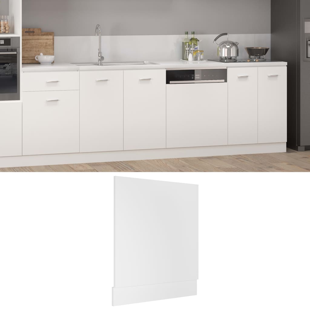 802562 vidaXL Dishwasher Panel "Lyon" White 59,5x3x67 cm Engineered Wood
