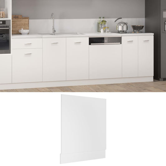 802562 vidaXL Dishwasher Panel "Lyon" White 59,5x3x67 cm Engineered Wood