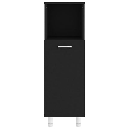 vidaXL Bathroom Cabinet Black 30x30x95 cm Engineered Wood
