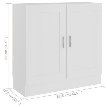 vidaXL Book Cabinet White 82,5x30,5x80 cm Engineered Wood