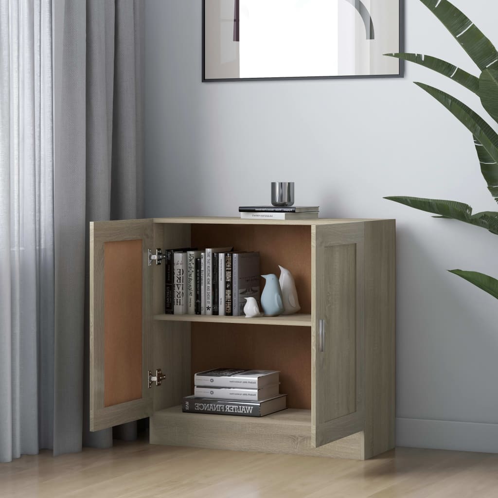 802708 vidaXL Book Cabinet Sonoma Oak 82,5x30,5x80 cm Engineered Wood