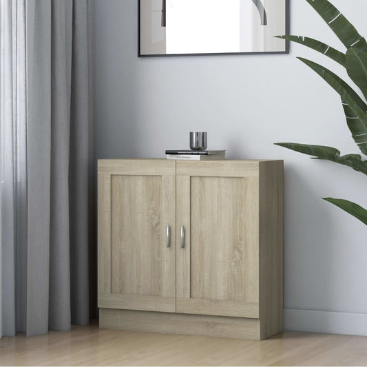 802708 vidaXL Book Cabinet Sonoma Oak 82,5x30,5x80 cm Engineered Wood