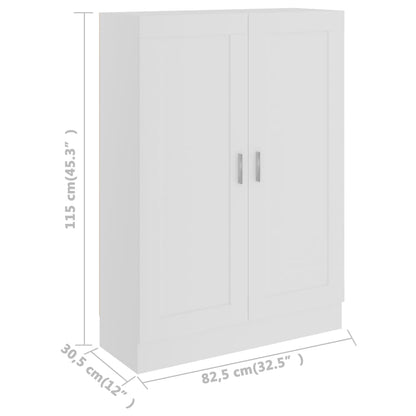 vidaXL Book Cabinet White 82,5x30,5x115 cm Engineered Wood