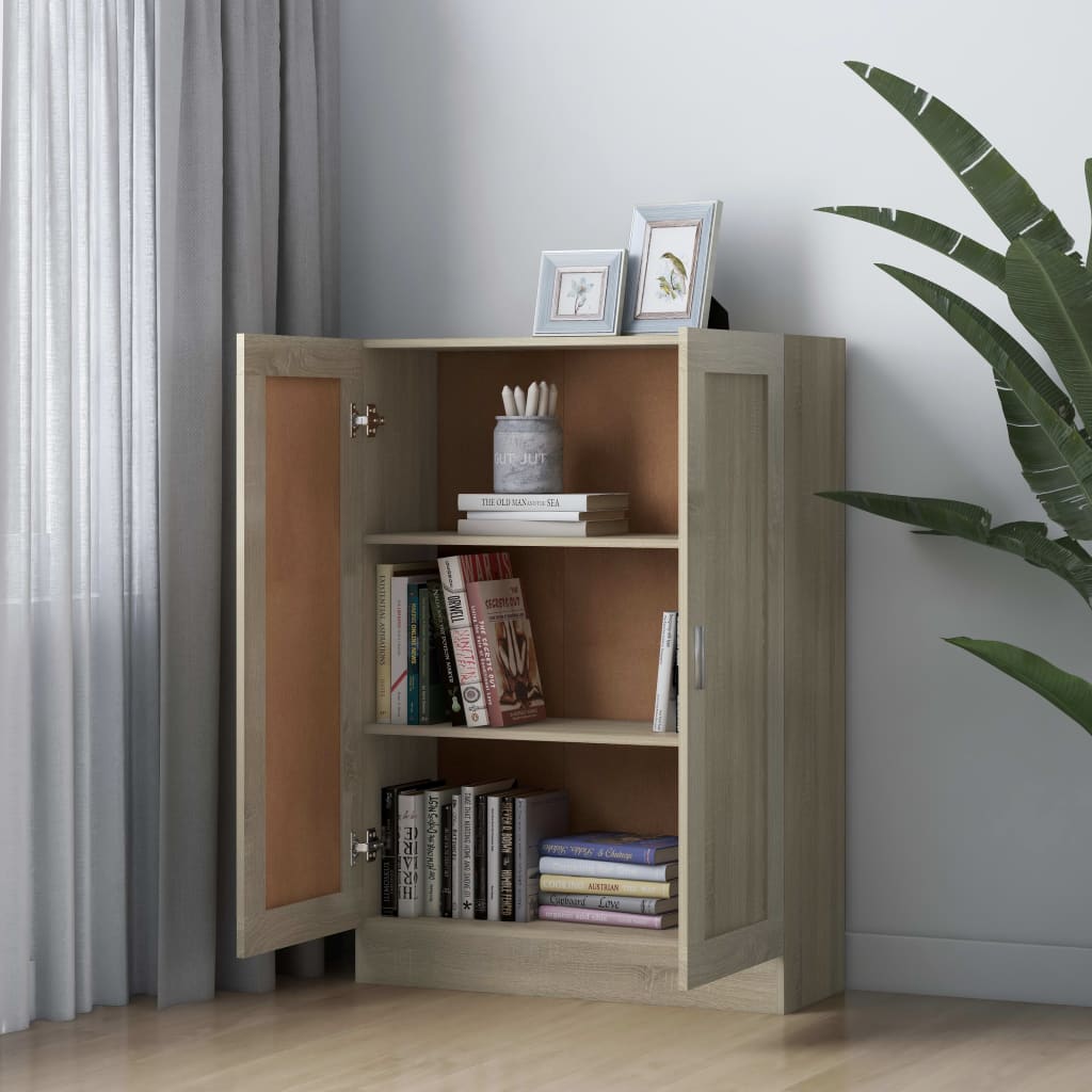 802717 vidaXL Book Cabinet Sonoma Oak 82,5x30,5x115 cm Engineered Wood