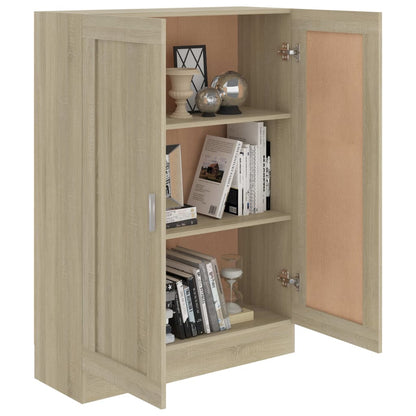802717 vidaXL Book Cabinet Sonoma Oak 82,5x30,5x115 cm Engineered Wood