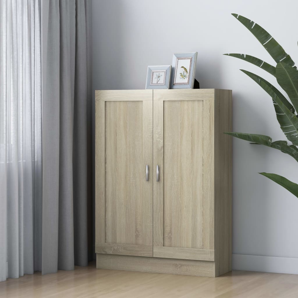 802717 vidaXL Book Cabinet Sonoma Oak 82,5x30,5x115 cm Engineered Wood