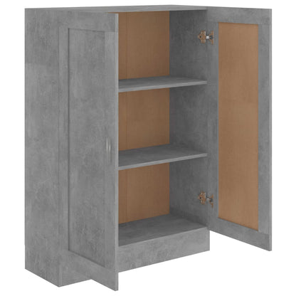 802718 vidaXL Book Cabinet Concrete Grey 82,5x30,5x115 cm Engineered Wood