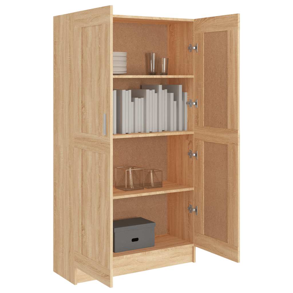 802726 vidaXL Book Cabinet Sonoma Oak 82,5x30,5x150 cm Engineered Wood