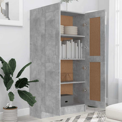 802727 vidaXL Book Cabinet Concrete Grey 82,5x30,5x150 cm Engineered Wood