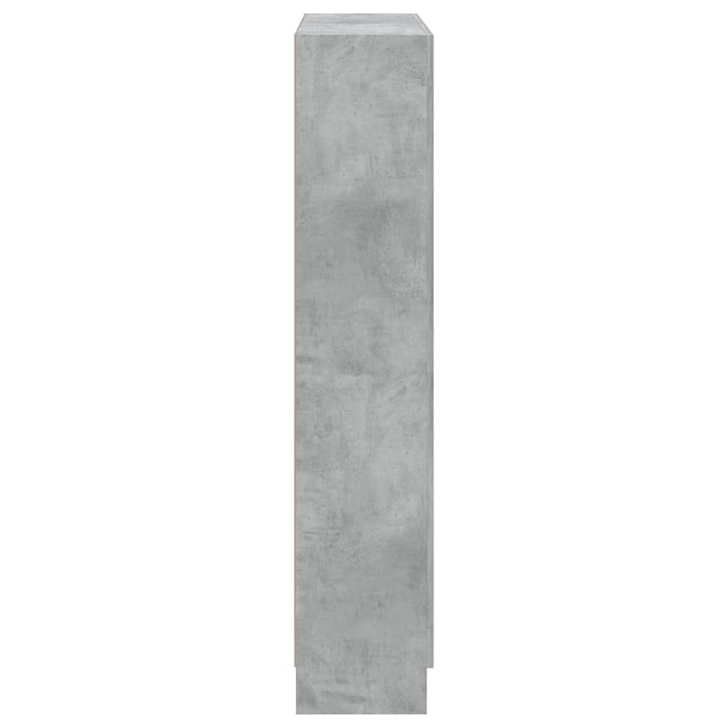 802727 vidaXL Book Cabinet Concrete Grey 82,5x30,5x150 cm Engineered Wood