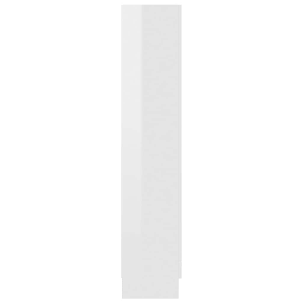 802729 vidaXL Book Cabinet High Gloss White 82,5x30,5x150 cm Engineered Wood
