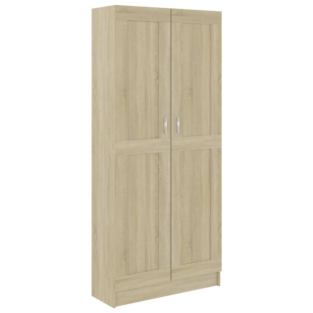 802735 vidaXL Book Cabinet Sonoma Oak 82,5x30,5x185,5 cm Engineered Wood